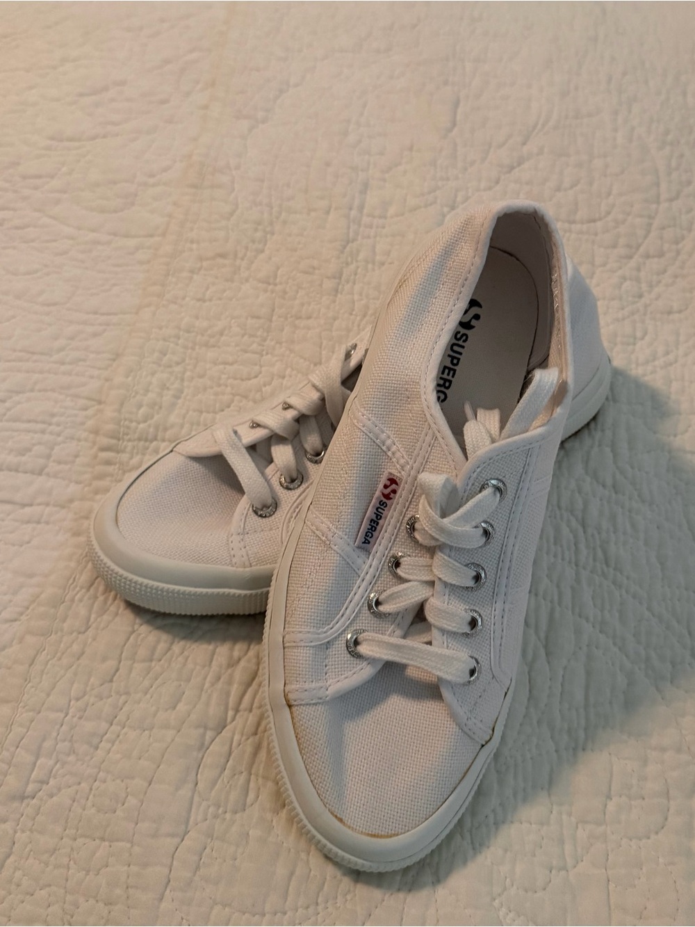 SuperGA White Canvas Low-Top Sneakers Sz 38